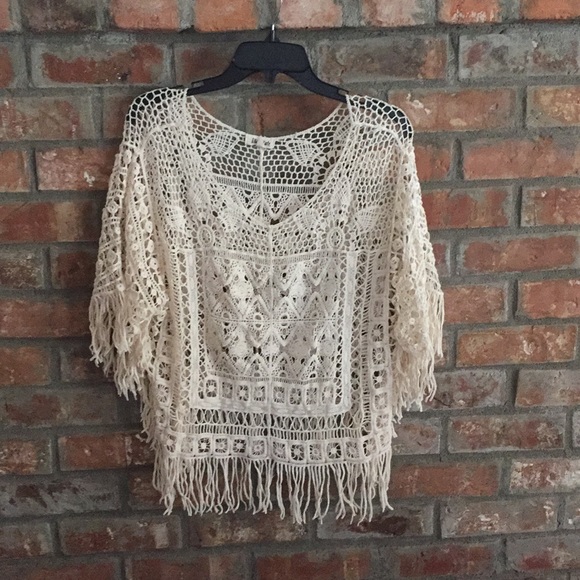 Boho Crochet Macrame Top - Picture 1 of 3